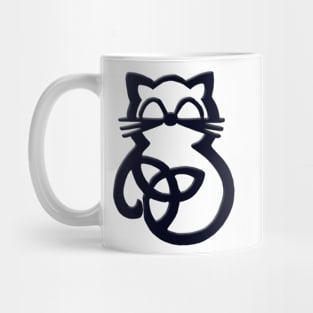 Black Trinity Knot Celtic Cat Mug